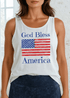 Crazy Cozy Cool Sleeveless Tops and Tanks White / God Bless America / Small God Bless America Patriotic USA Made White Tank Top