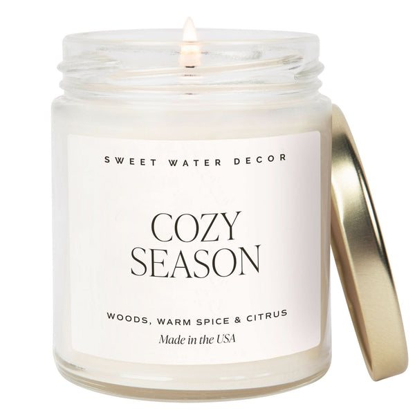 Cozy Season Soy Candle - Clear Jar - 9 oz - My American Goods