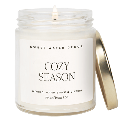 Sweet Water Decor Candles Cozy Season Soy Candle - Clear Jar - 9 oz