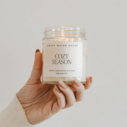 Cozy Season Soy Candle - Clear Jar - 9 oz - My American Goods