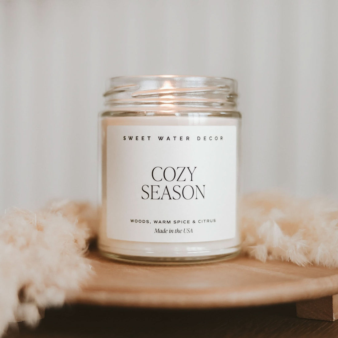 Cozy Season Soy Candle - Clear Jar - 9 oz - My American Goods