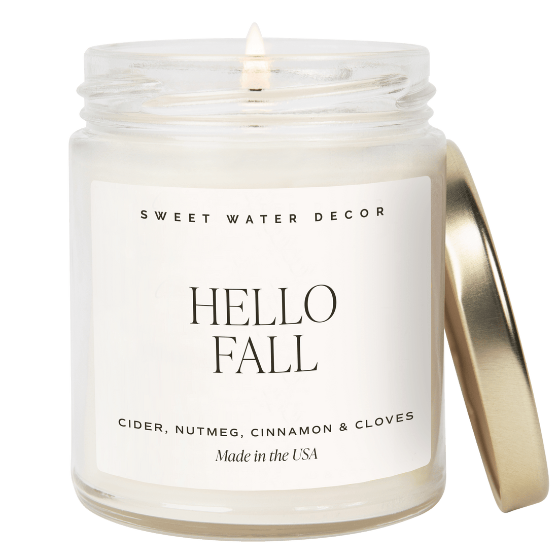 Hello Fall Soy Candle - Clear Jar - 9 oz - My American Goods