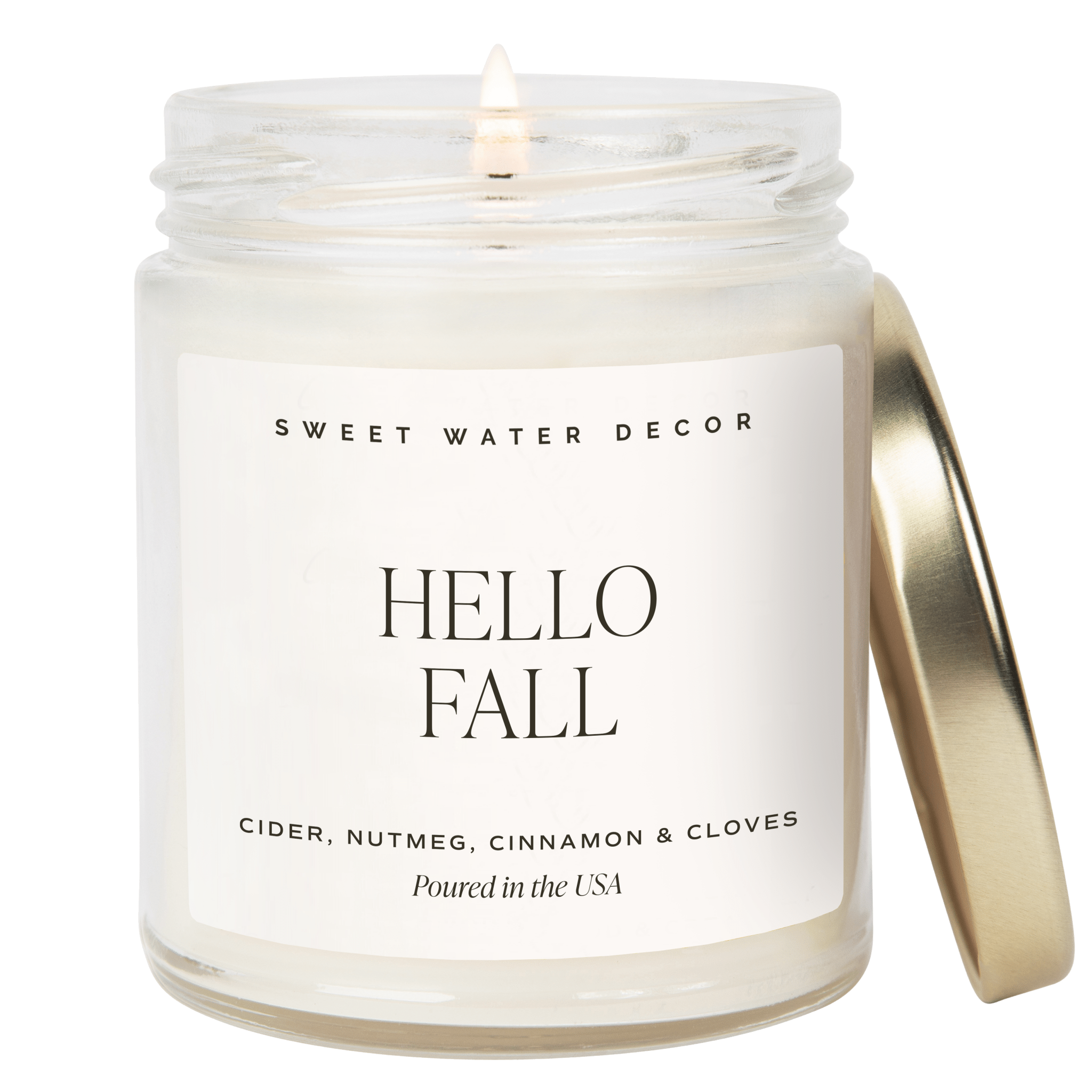 Sweet Water Decor Candles Hello Fall Soy Candle - Clear Jar - 9 oz