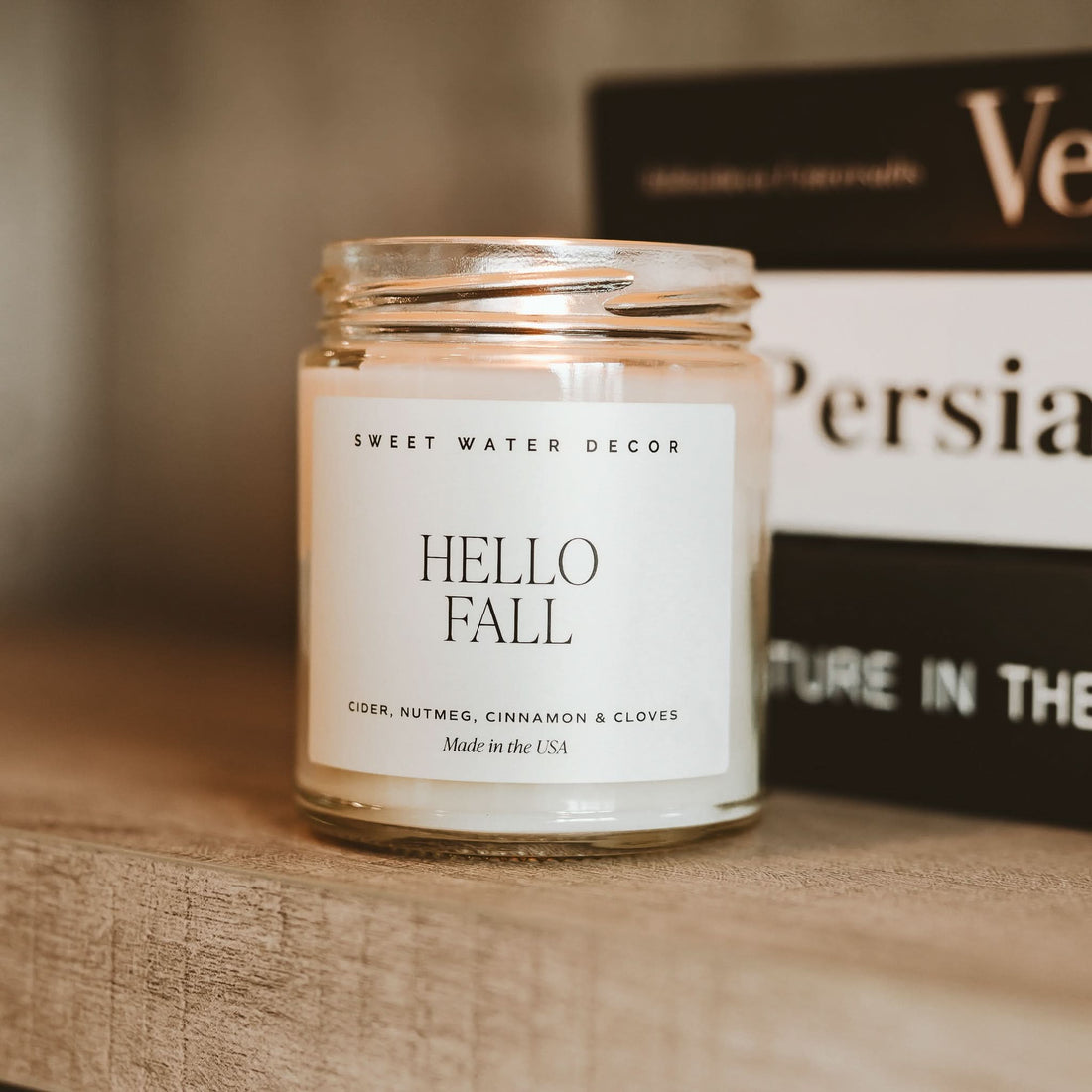 Hello Fall Soy Candle - Clear Jar - 9 oz - My American Goods