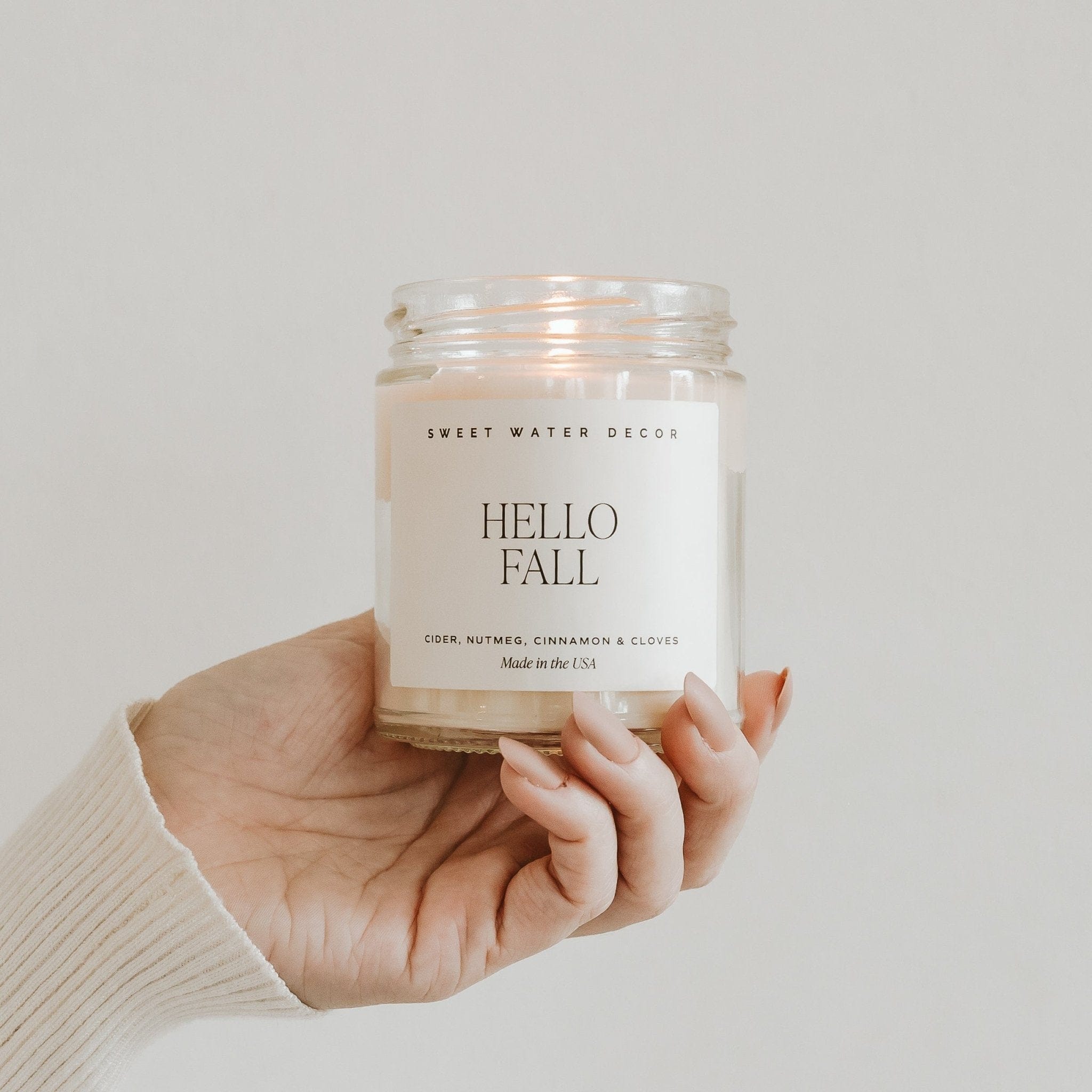Sweet Water Decor Candles Hello Fall Soy Candle - Clear Jar - 9 oz