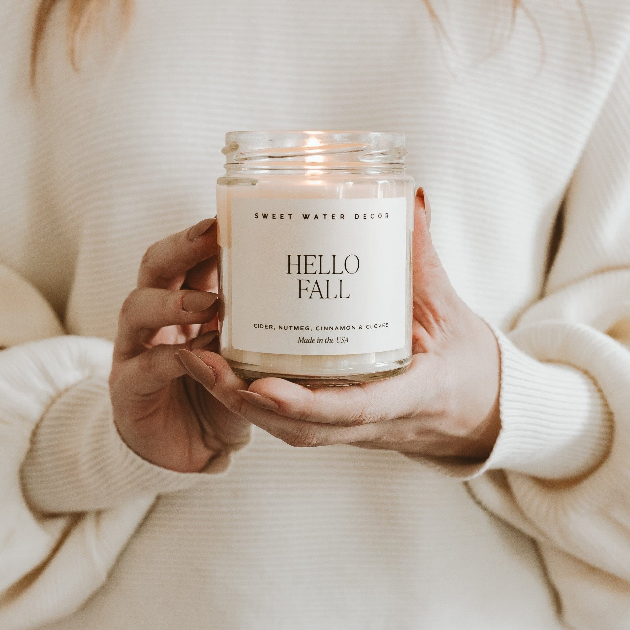 Sweet Water Decor Candles Hello Fall Soy Candle - Clear Jar - 9 oz