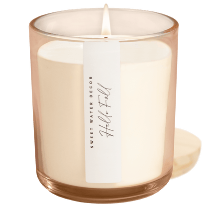 Hello Fall Soy Candle - Tinted Glass Jar - 12 oz