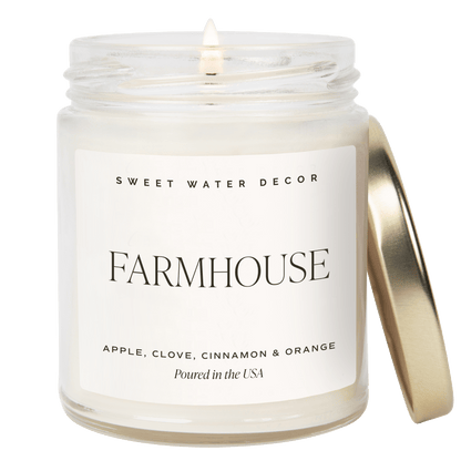 Sweet Water Decor Candles Farmhouse Soy Candle - Clear Jar - 9 oz