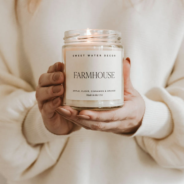 Farmhouse Soy Candle - Clear Jar - 9 oz - My American Goods