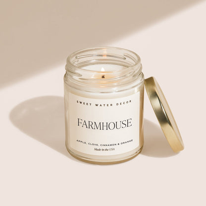 Sweet Water Decor Candles Farmhouse Soy Candle - Clear Jar - 9 oz
