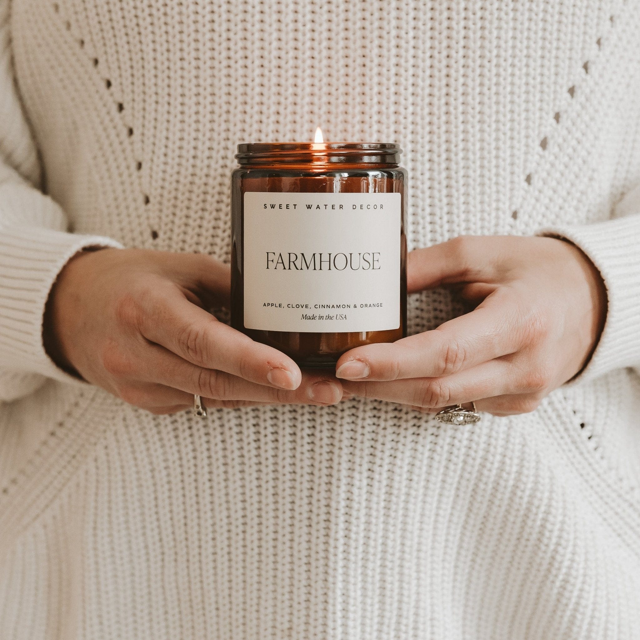 Sweet Water Decor Candles Farmhouse Soy Candle - Amber Jar - 9 oz