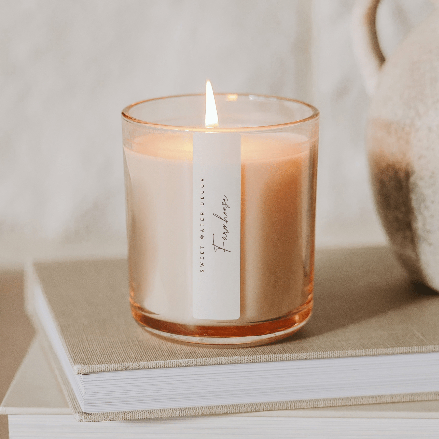 Sweet Water Decor Candles Farmhouse Soy Candle - Tinted Glass Jar - 12 oz