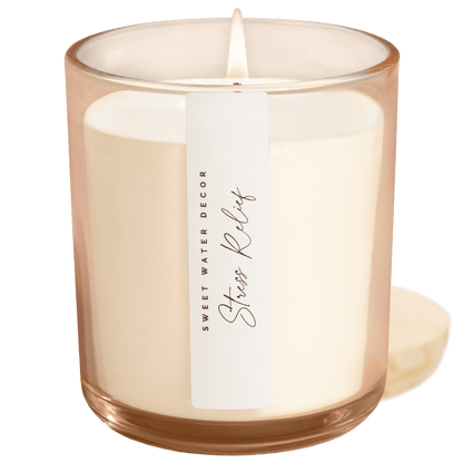 Stress Relief Soy Candle - Tinted Glass Jar - 12 oz