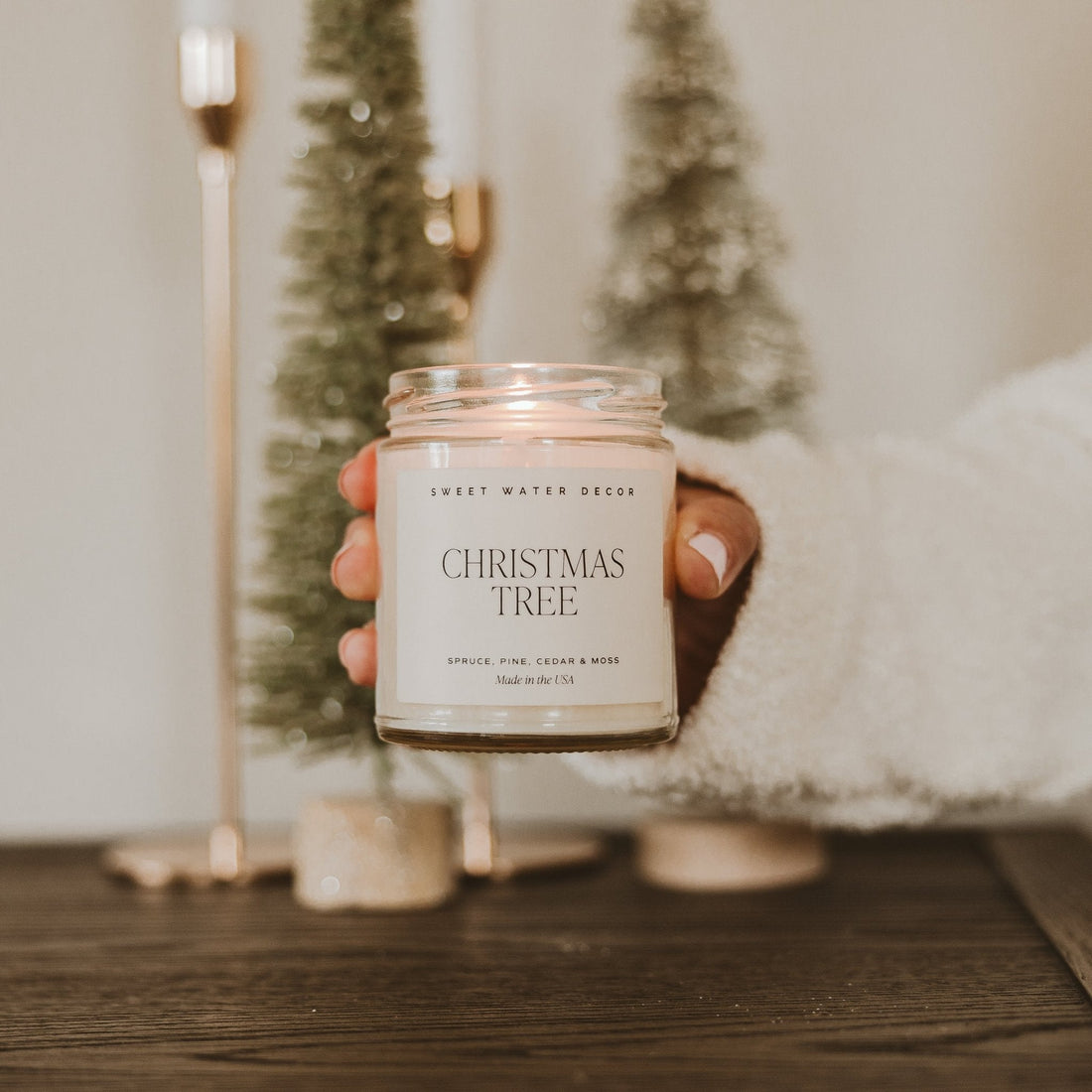 Christmas Tree Soy Candle - Clear Jar - 9 oz - My American Goods