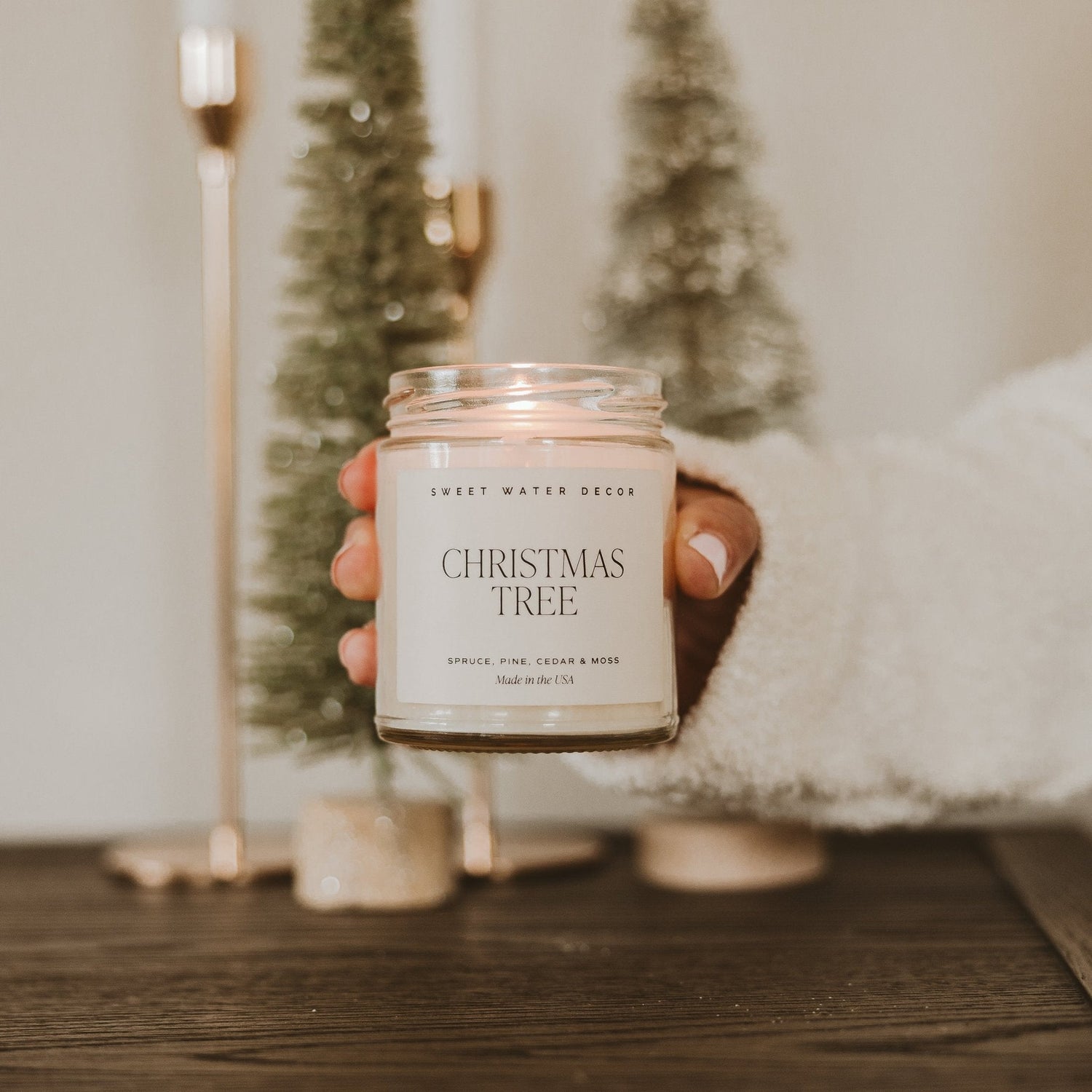 Christmas Tree Soy Candle - Clear Jar - 9 oz - My American Goods