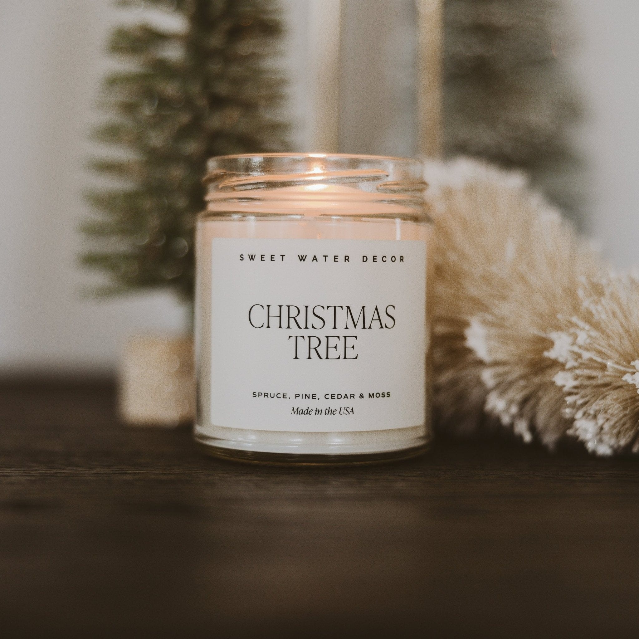 Sweet Water Decor Candles Christmas Tree Soy Candle - Clear Jar - 9 oz