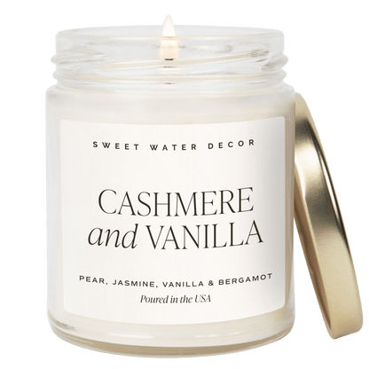 Sweet Water Decor Candles Cashmere and Vanilla Soy Candle - Clear Jar - 9 oz