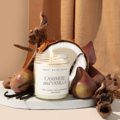Sweet Water Decor Candles Cashmere and Vanilla Soy Candle - Clear Jar - 9 oz