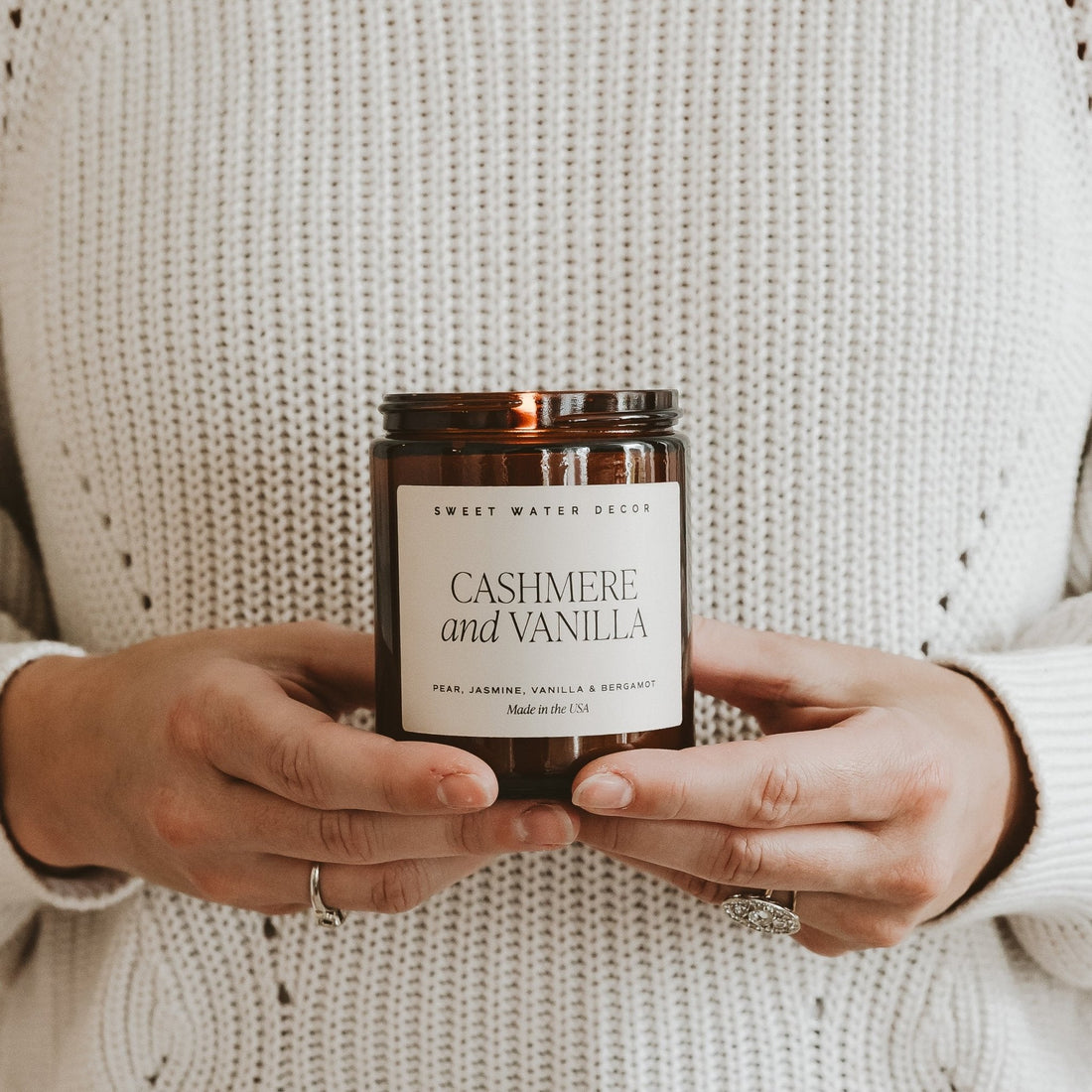 Cashmere and Vanilla Soy Candle - Amber Jar - 9 oz - My American Goods