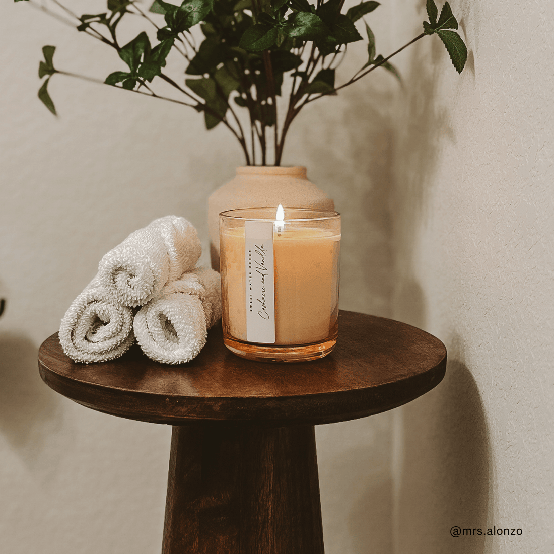 Cashmere and Vanilla Soy Candle - Tinted Glass Jar - 12 oz - My American Goods