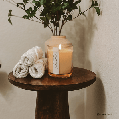 Cashmere and Vanilla Soy Candle - Tinted Glass Jar - 12 oz - My American Goods