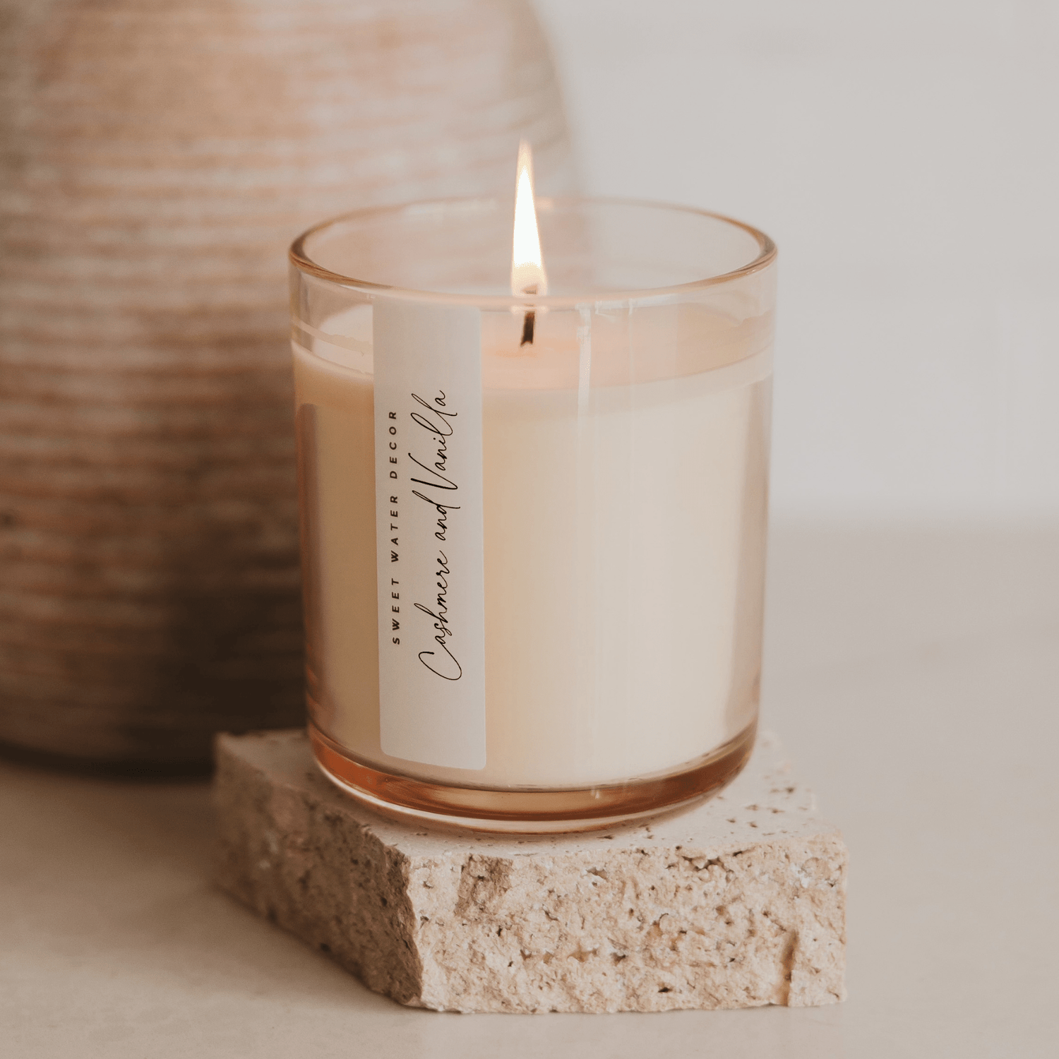Cashmere and Vanilla Soy Candle - Tinted Glass Jar - 12 oz - My American Goods