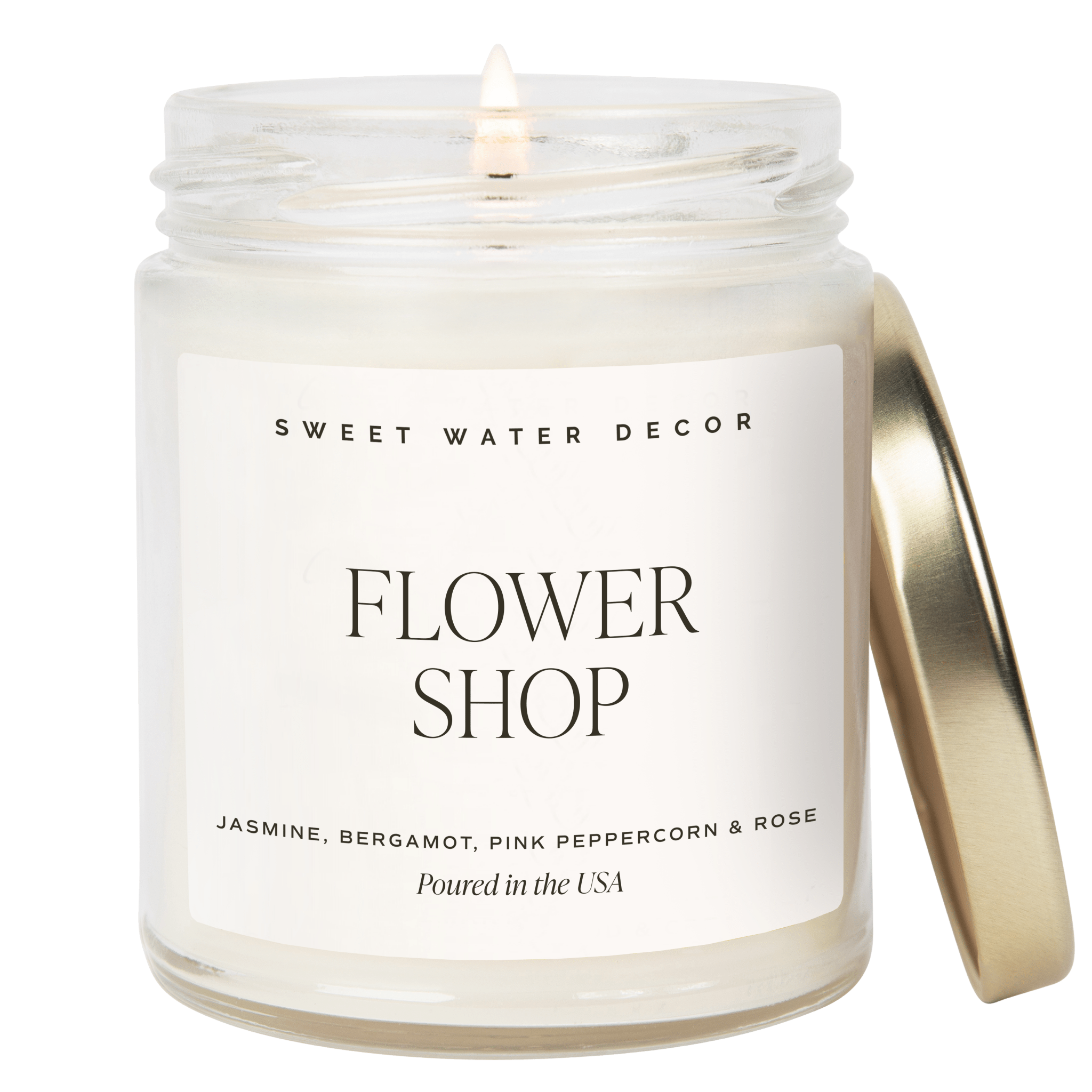 Sweet Water Decor Candles Flower Shop Soy Candle - Clear Jar - 9 oz