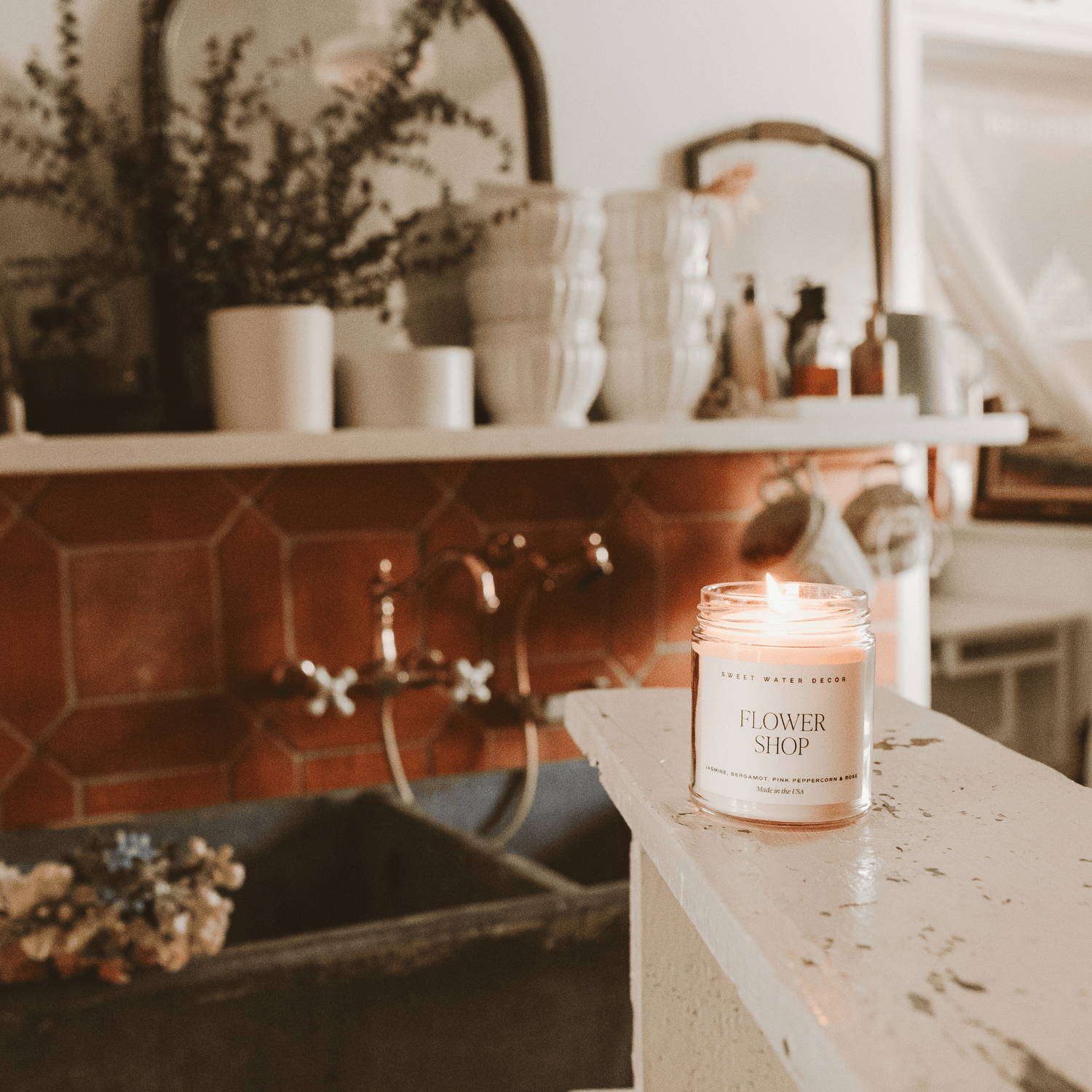 Flower Shop Soy Candle - Clear Jar - 9 oz - My American Goods
