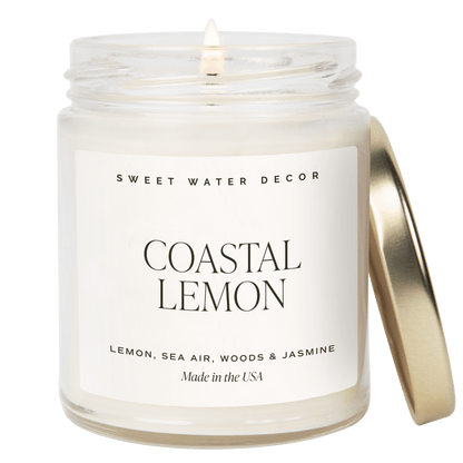 Coastal Lemon Soy Candle - Clear Jar - 9 oz - My American Goods