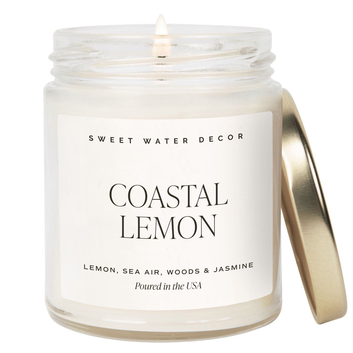 Sweet Water Decor Candles Coastal Lemon Soy Candle - Clear Jar - 9 oz