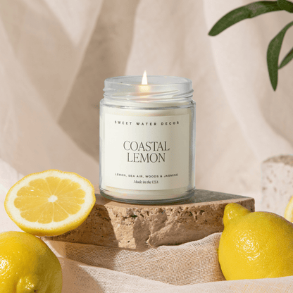 Coastal Lemon Soy Candle - Clear Jar - 9 oz