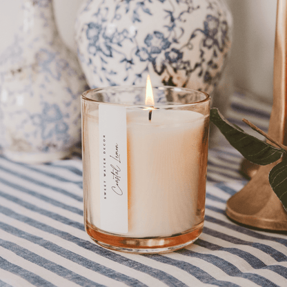 Coastal Lemon Soy Candle - Tinted Glass Jar - 12 oz - My American Goods