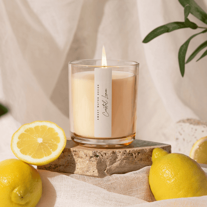 Coastal Lemon Soy Candle - Tinted Glass Jar - 12 oz - My American Goods