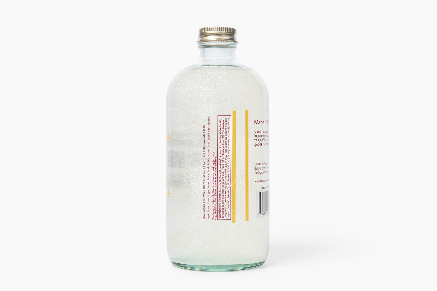 Wood Stove Kitchen Cocktail and Drink Mixers Glitter Simple Syrup, 16 fl oz