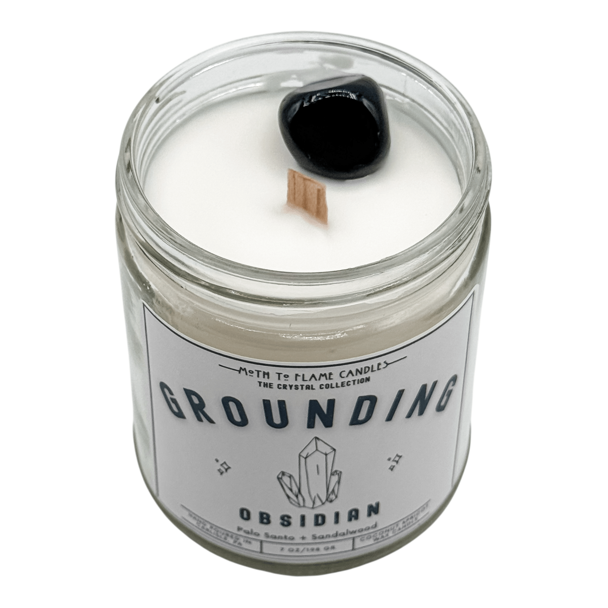 Moth to Flame Candles Crystals Grounding – 7 oz Candle