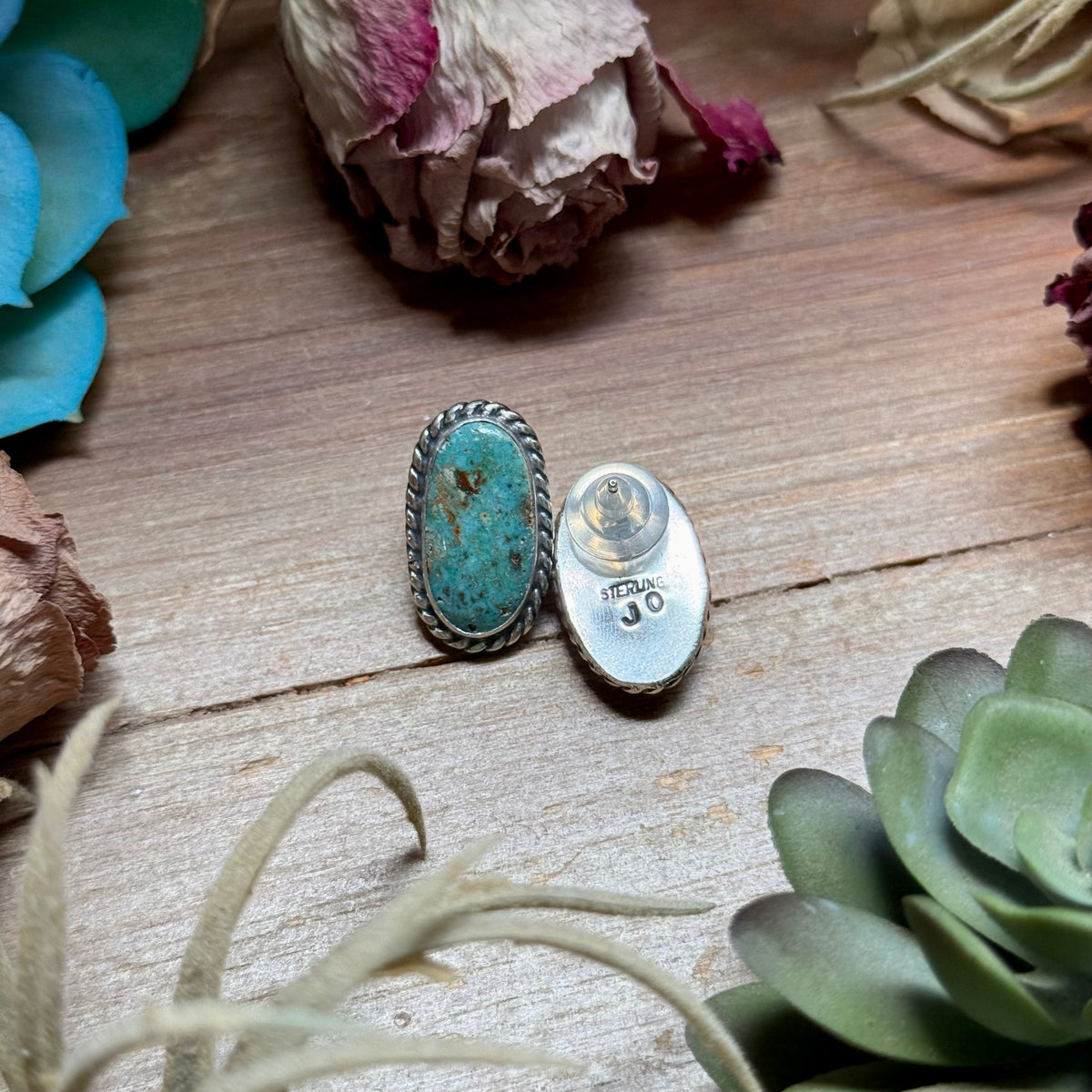 Cripple Creek Turquoise Stud Earrings by Jason Ogg