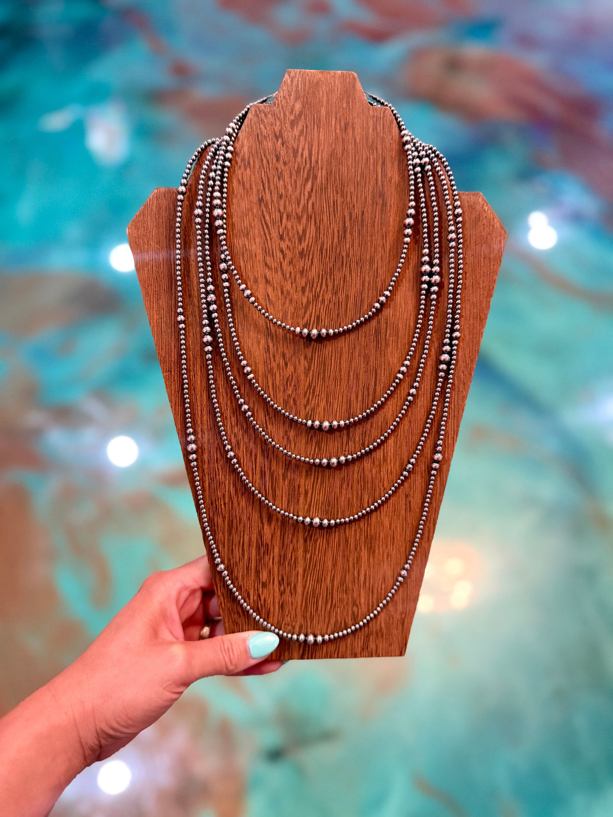 22" Graduated Sterling Silver Pearl Necklace – 3mm