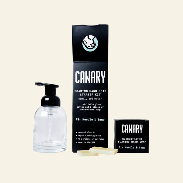 Canary Hand Soap Fir Needle + Sage Hand Soap Starter Kit - Bottle & 2 Soap Slices