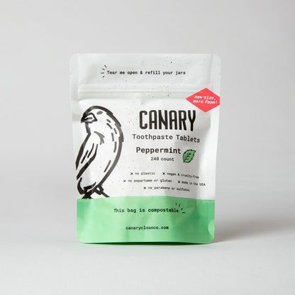 Canary Toothpaste Tablets 4 month refill pack - 240 tablets Peppermint Toothpaste Tablets