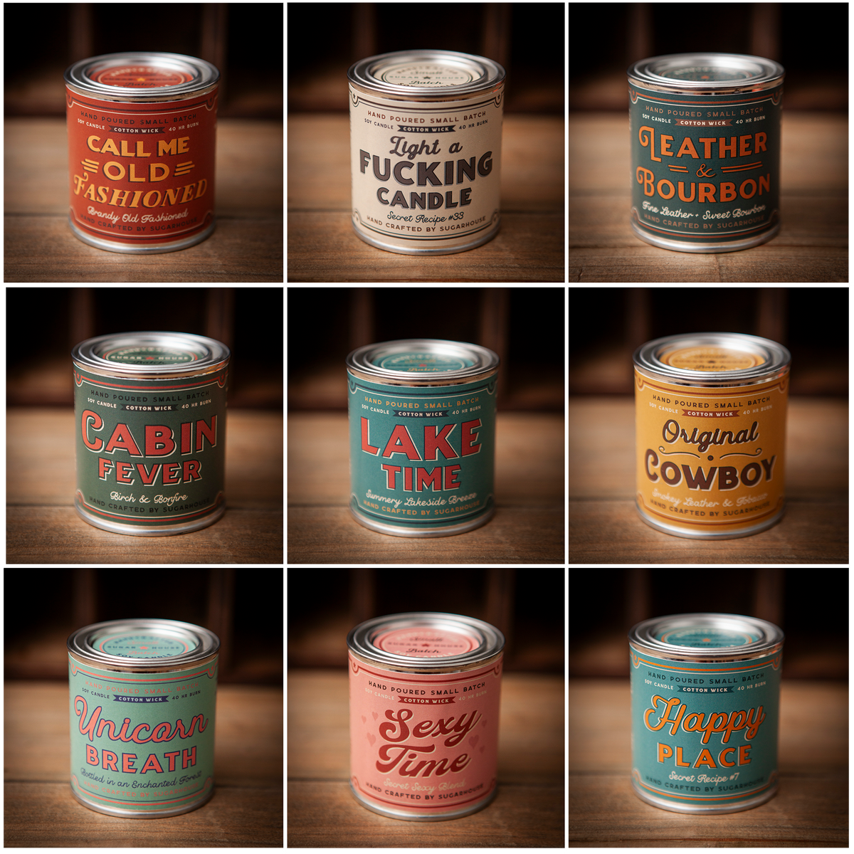 Leather &amp; Bourbon Soy Paint Can Candle
