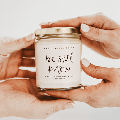 Be Still and Know Soy Candle - Clear Jar - 9 oz - My American Goods
