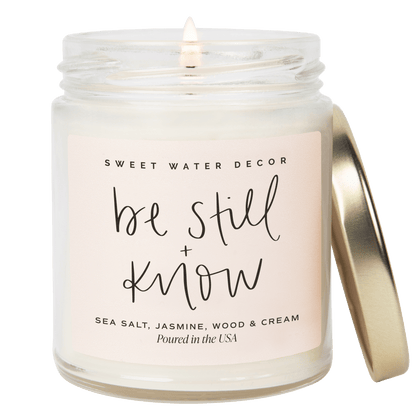 Sweet Water Decor Candles Be Still and Know Soy Candle - Clear Jar - 9 oz