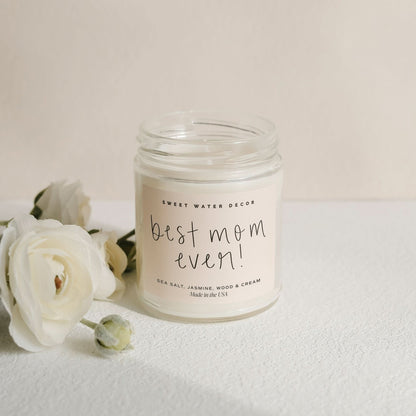Best Mom Ever! Soy Candle - Clear Jar - 9 oz (Spa Day) - My American Goods