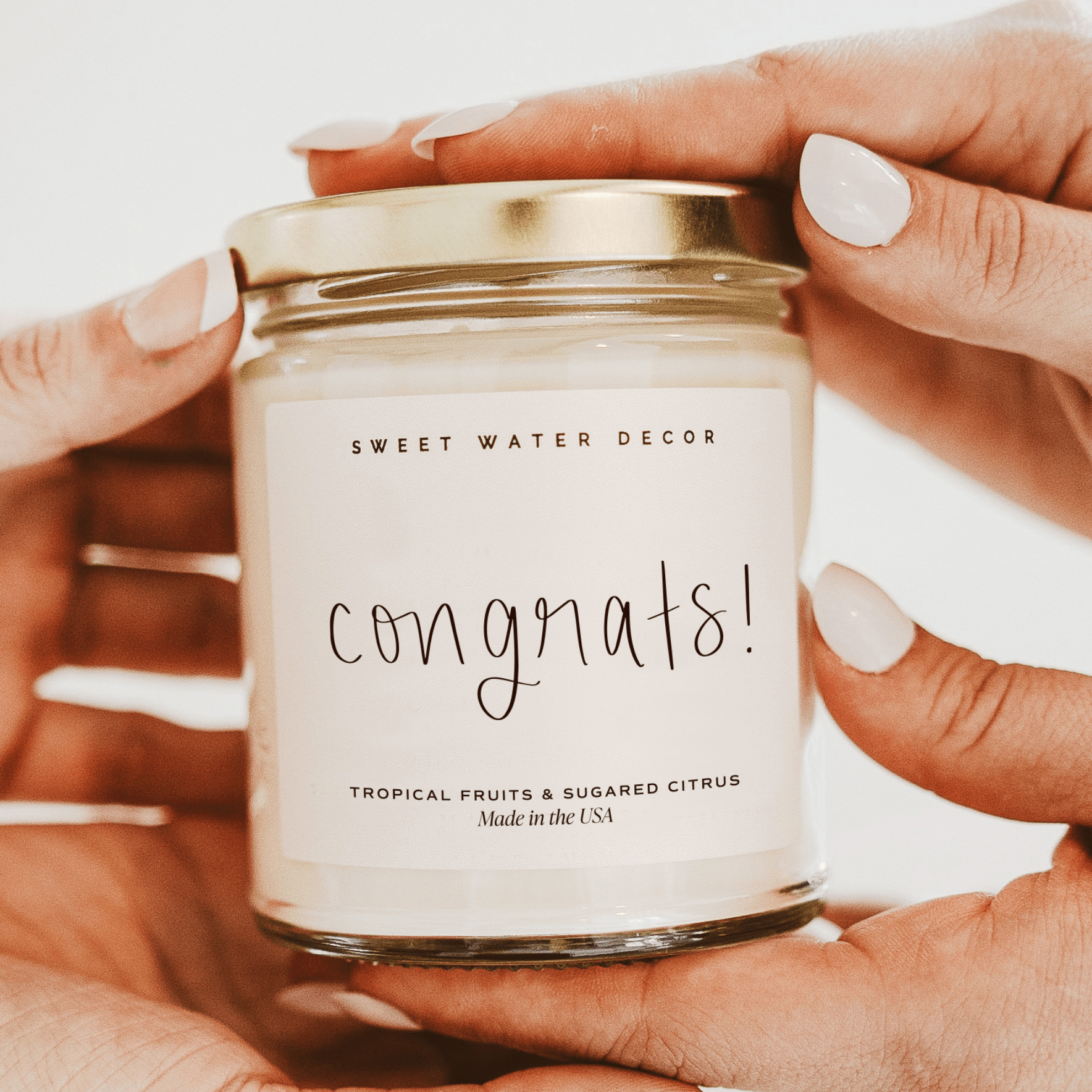 Sweet Water Decor Candles Congrats! Soy Candle - Clear Jar - 9 oz (Island AIr)