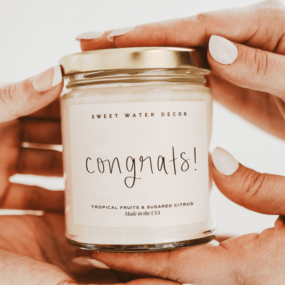 Sweet Water Decor Candles Congrats! Soy Candle - Clear Jar - 9 oz (Island AIr)