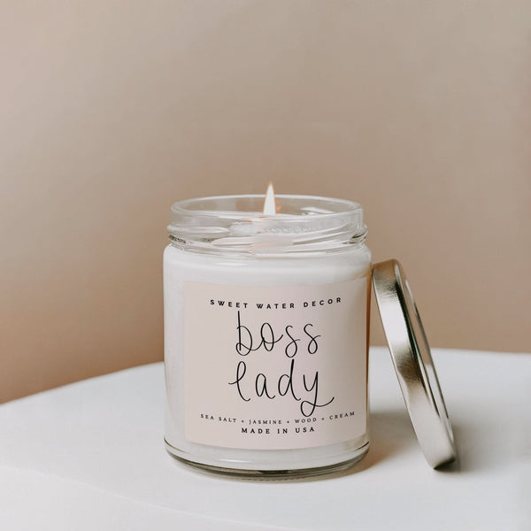 Boss Lady Soy Candle - Clear Jar - 9 oz (Spa Day) - My American Goods