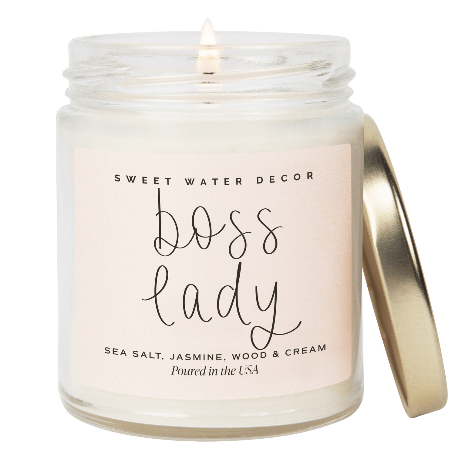 Sweet Water Decor Candles Boss Lady Soy Candle - Clear Jar - 9 oz (Spa Day)