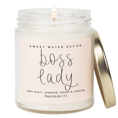 Sweet Water Decor Candles Boss Lady Soy Candle - Clear Jar - 9 oz (Spa Day)