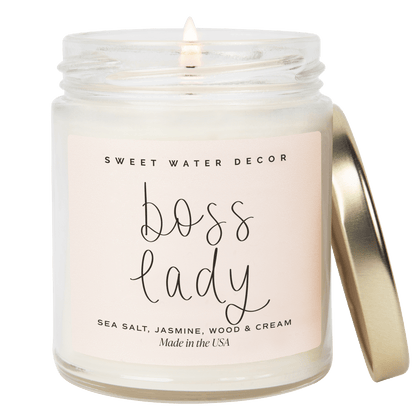 Boss Lady Soy Candle - Clear Jar - 9 oz (Spa Day) - My American Goods