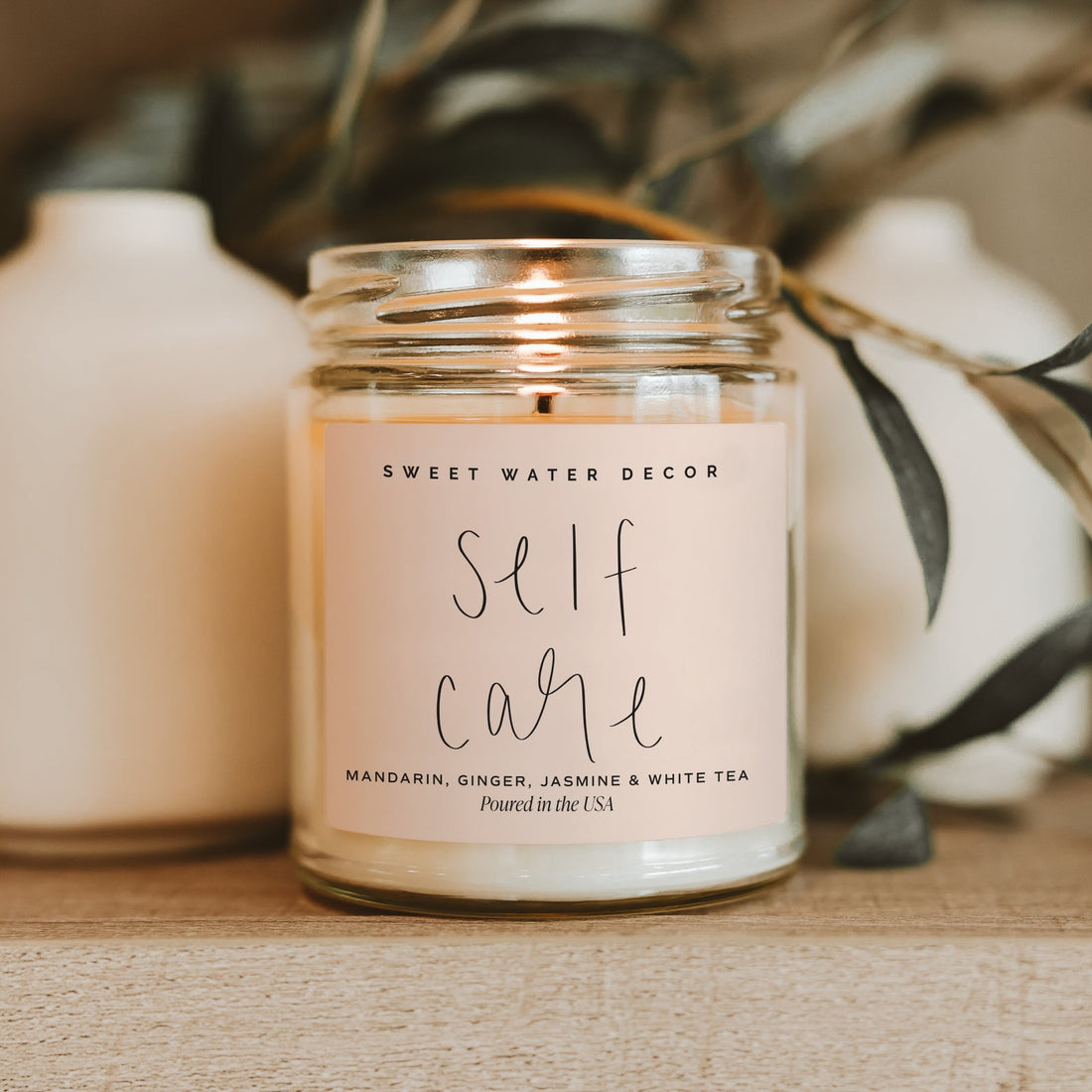 Self Care Soy Candle - Clear Jar - 9 oz